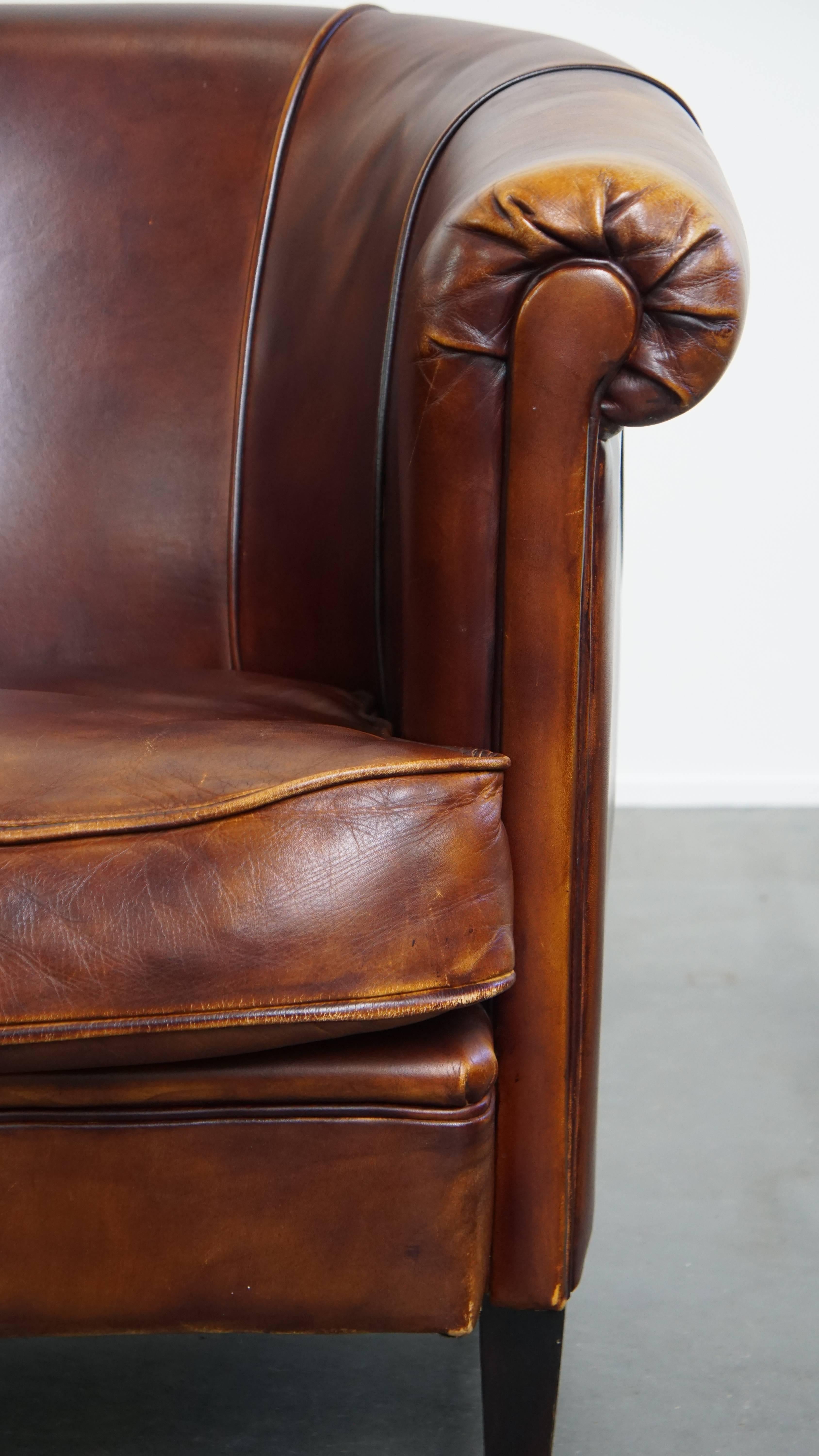 Clubsessel aus Schafsleder im englischen Stil im Angebot 2