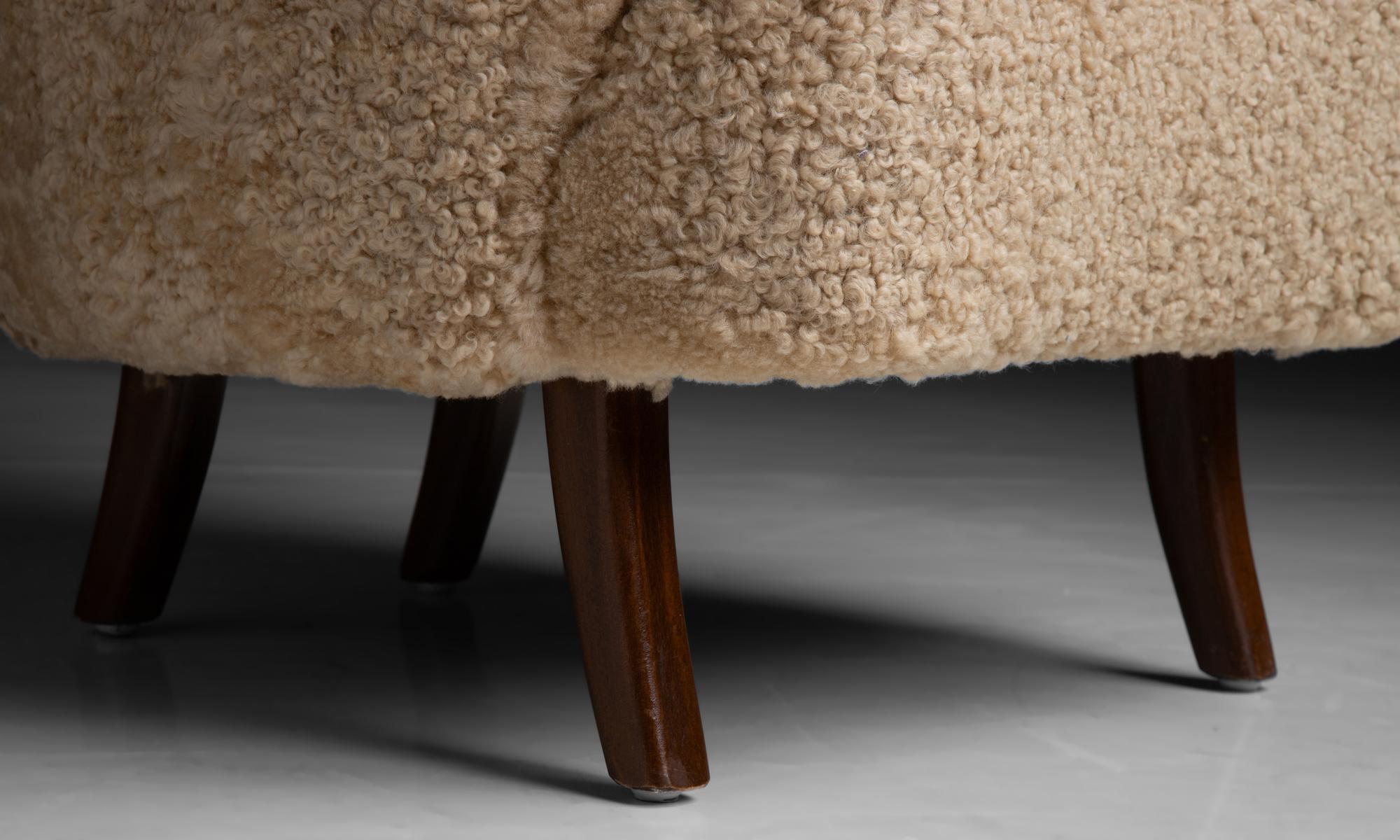 Shearling Chair by Alfred Christensen, Denmark circa 1950 1