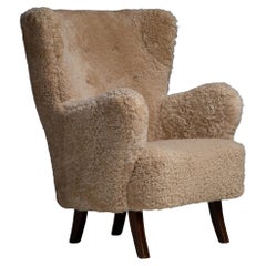 Shearling Chair by Alfred Christensen, Denmark circa 1950