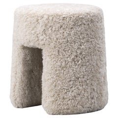 Sheepskin Moonlight Sequoia Pouf by Space Copenhagen for Fredericia