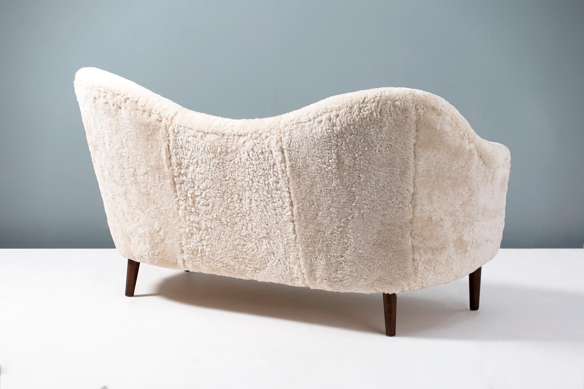 Scandinavian Modern Sheepskin Samspel Sofa by Carl Malmsten, 1956