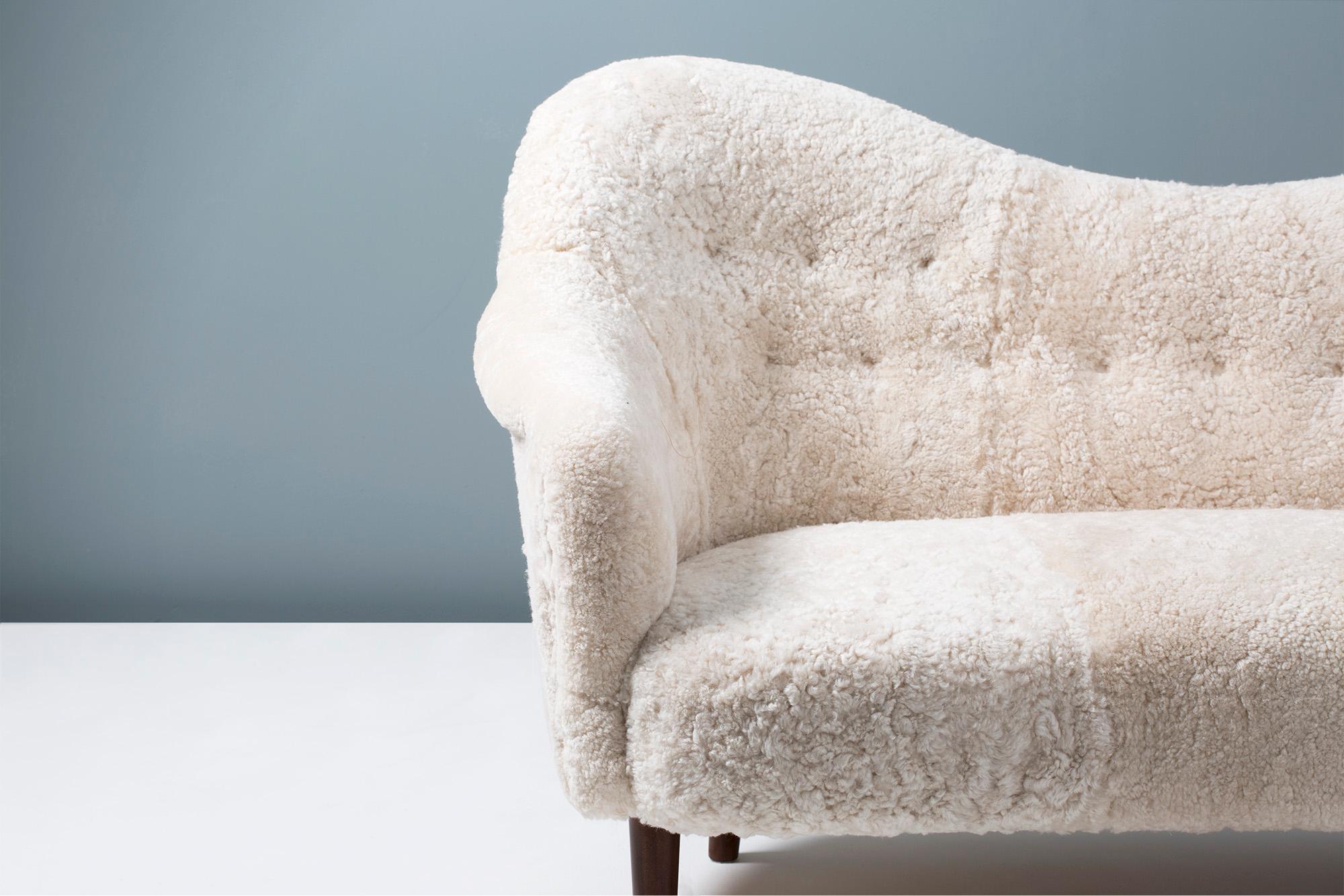 Swedish Sheepskin Samspel Sofa by Carl Malmsten, 1956