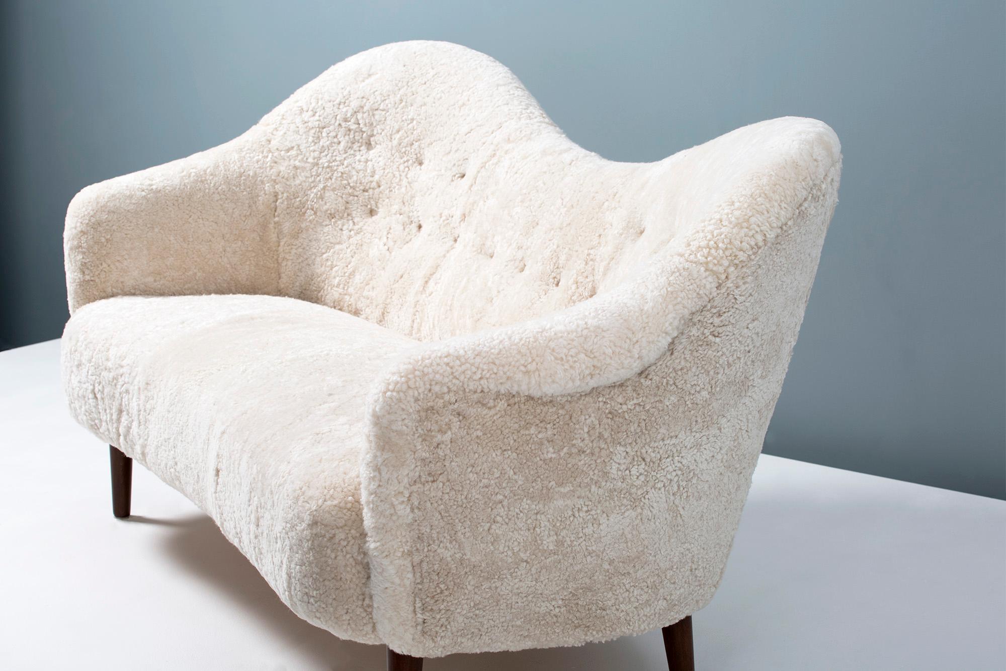 Sheepskin Samspel Sofa by Carl Malmsten, 1956 3