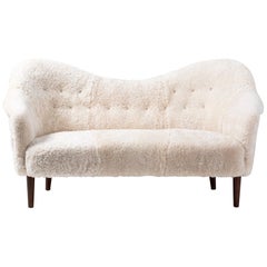 Retro Sheepskin Samspel Sofa by Carl Malmsten, 1956