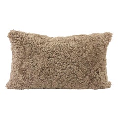 Sheepskin Shearling Lumbar Pillow, Brown Hazelnut