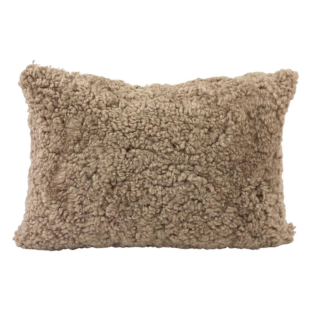 Sheepskin Shearling Pillow, Brown Hazelnut