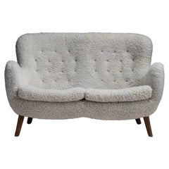 Sheepskin Sofa by Frits Schlegel, Denmark circa 1950