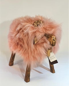 Sheepskin Stool Pink Bua