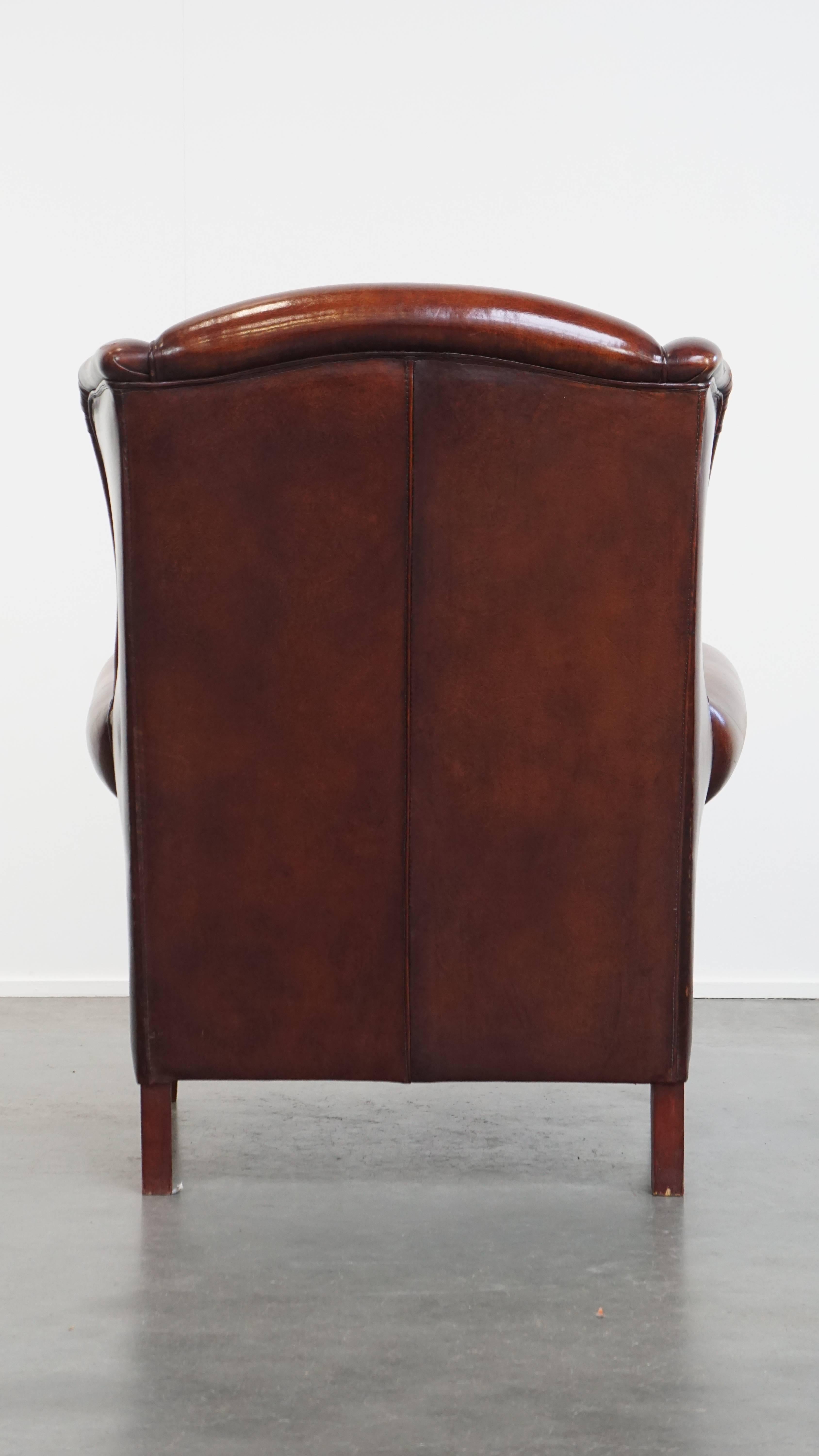 Sheepskin Wingback Chair Hecho a mano en venta
