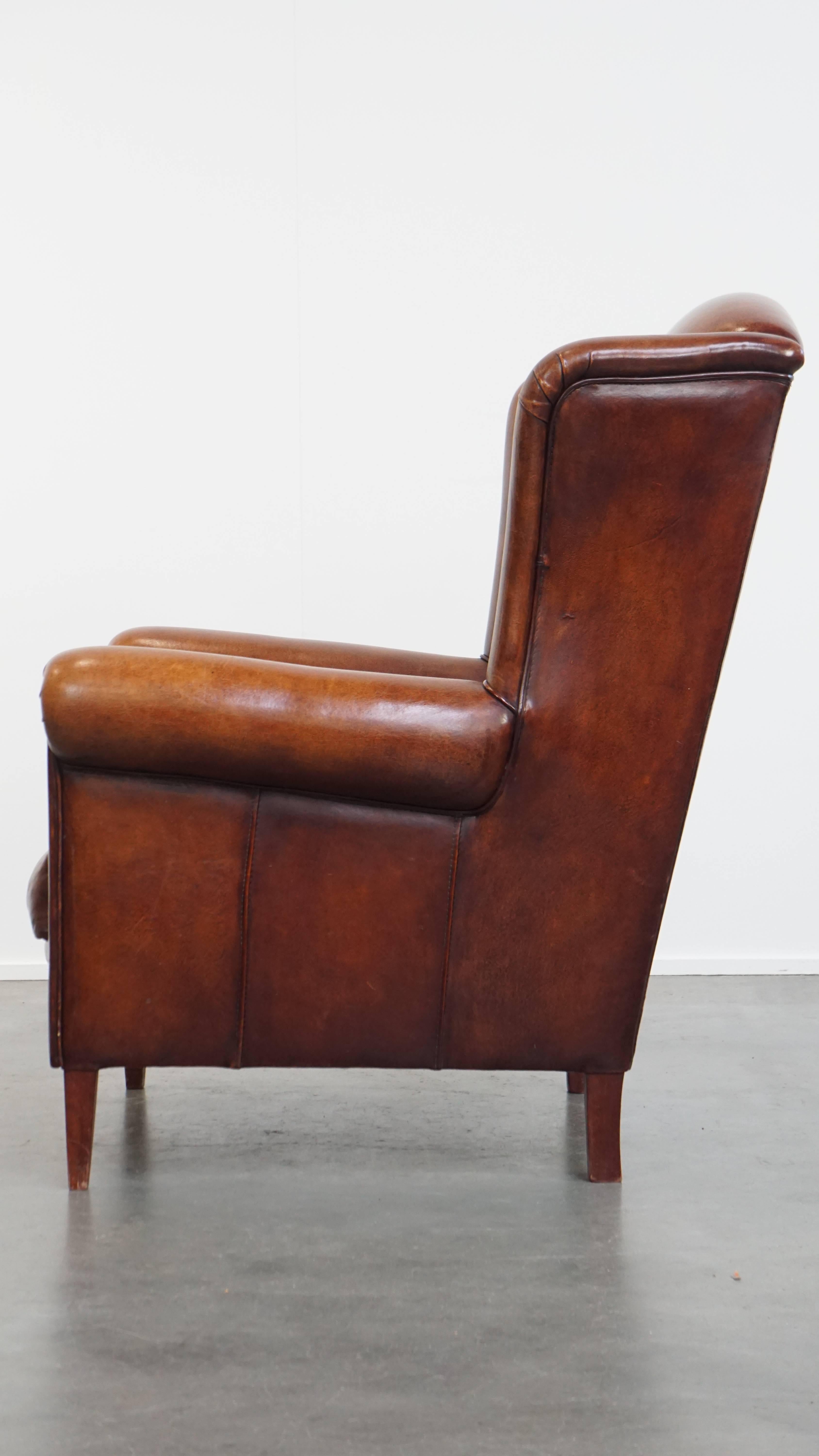 Sheepskin Wingback Chair en Bueno estado para la venta en Harderwijk, NL