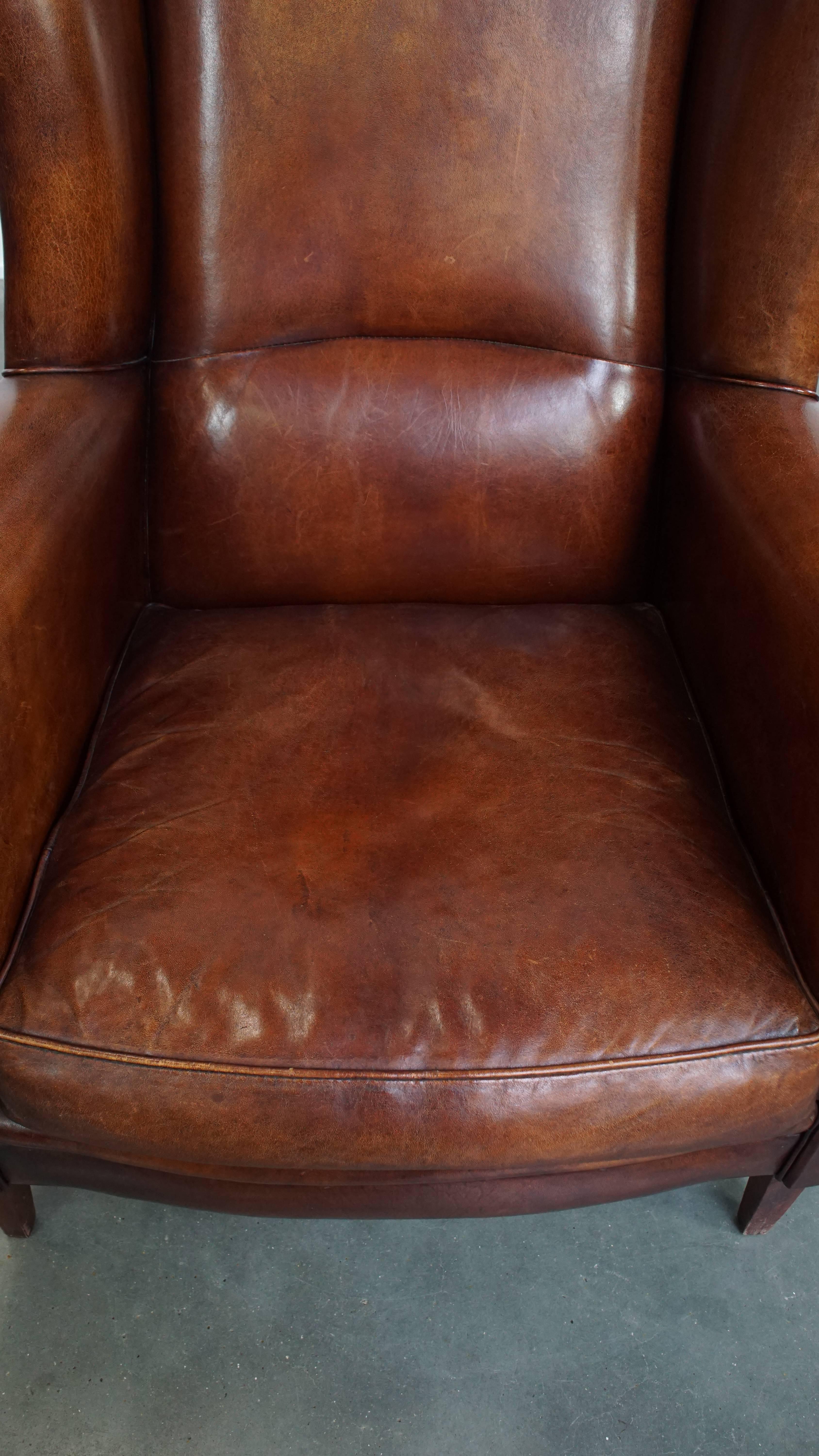 Sheepskin Wingback Chair siglo XX en venta