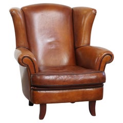 Sheepskin Wingback Chair with Warm Tones