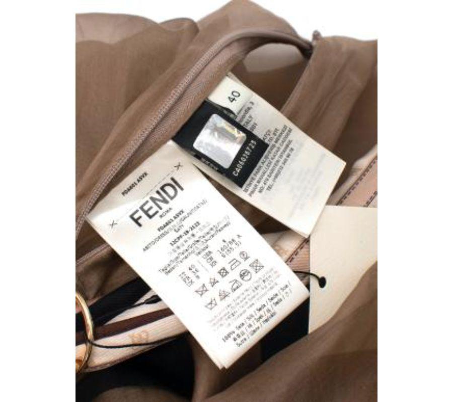 Fendi Sheer Beige Organza Belted Dress - xs In Excellent Condition For Sale In London, GB