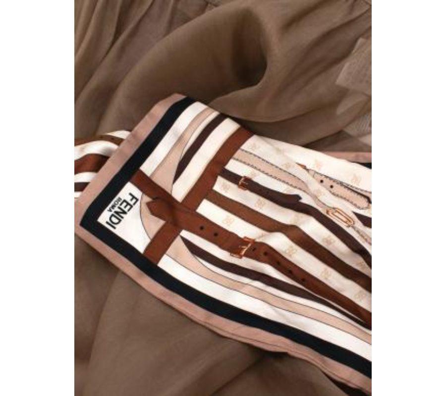 Fendi Sheer Beige Organza Belted Dress - xs For Sale 1