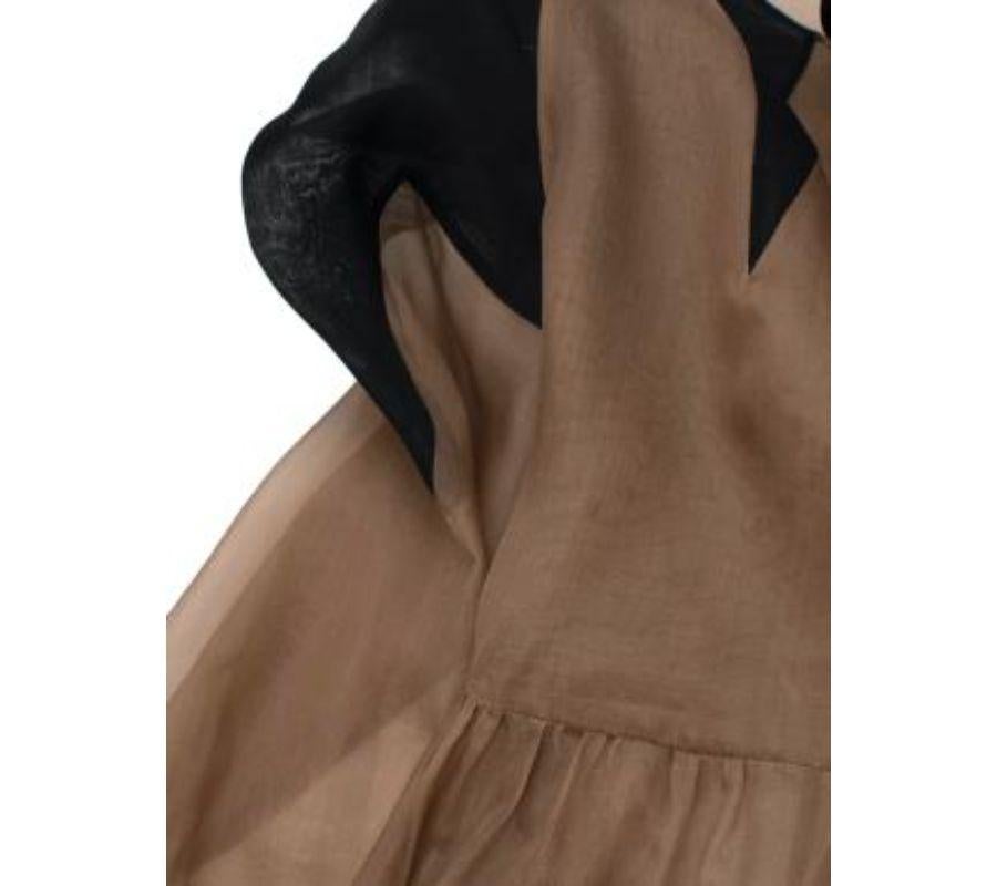 Fendi Sheer Beige Organza Belted Dress - xs For Sale 2
