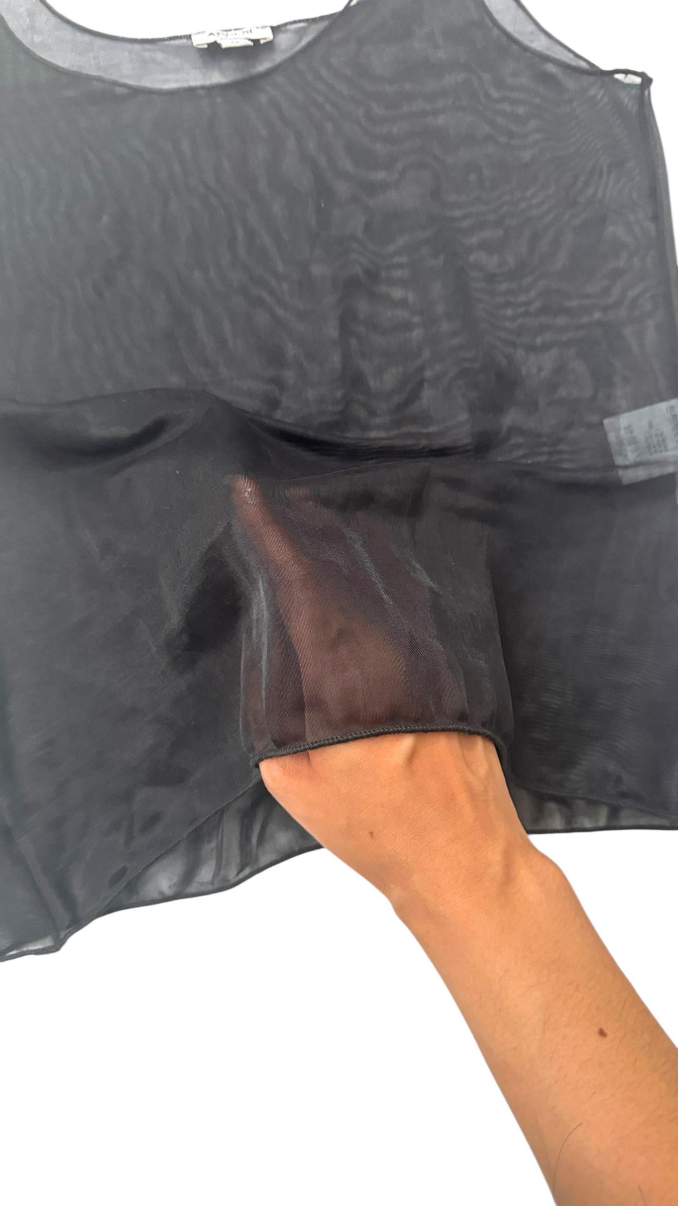 Sheer Black Tank Top by Alberto Aspesi  - No import duty, we pay for it! in vendita 7