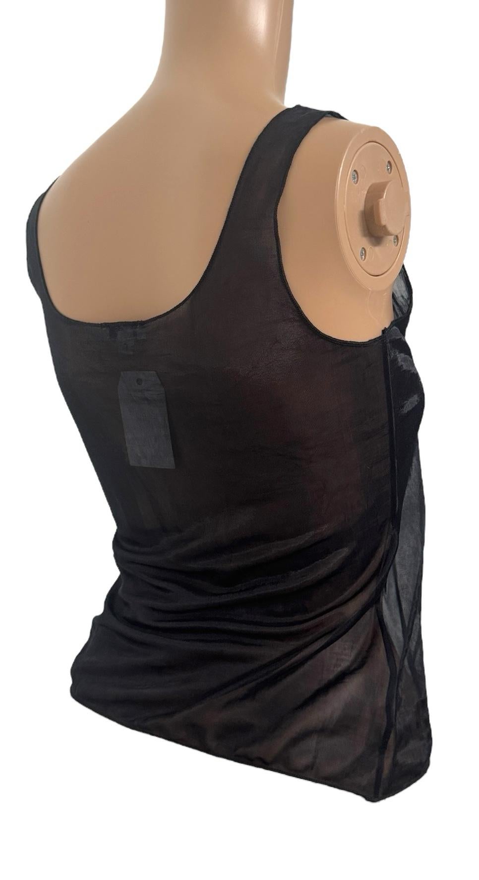 Sheer Black Tank Top by Alberto Aspesi  - No import duty, we pay for it! in vendita 11