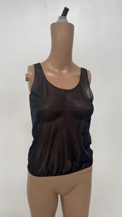 Sheer Black Tank Top by Alberto Aspesi