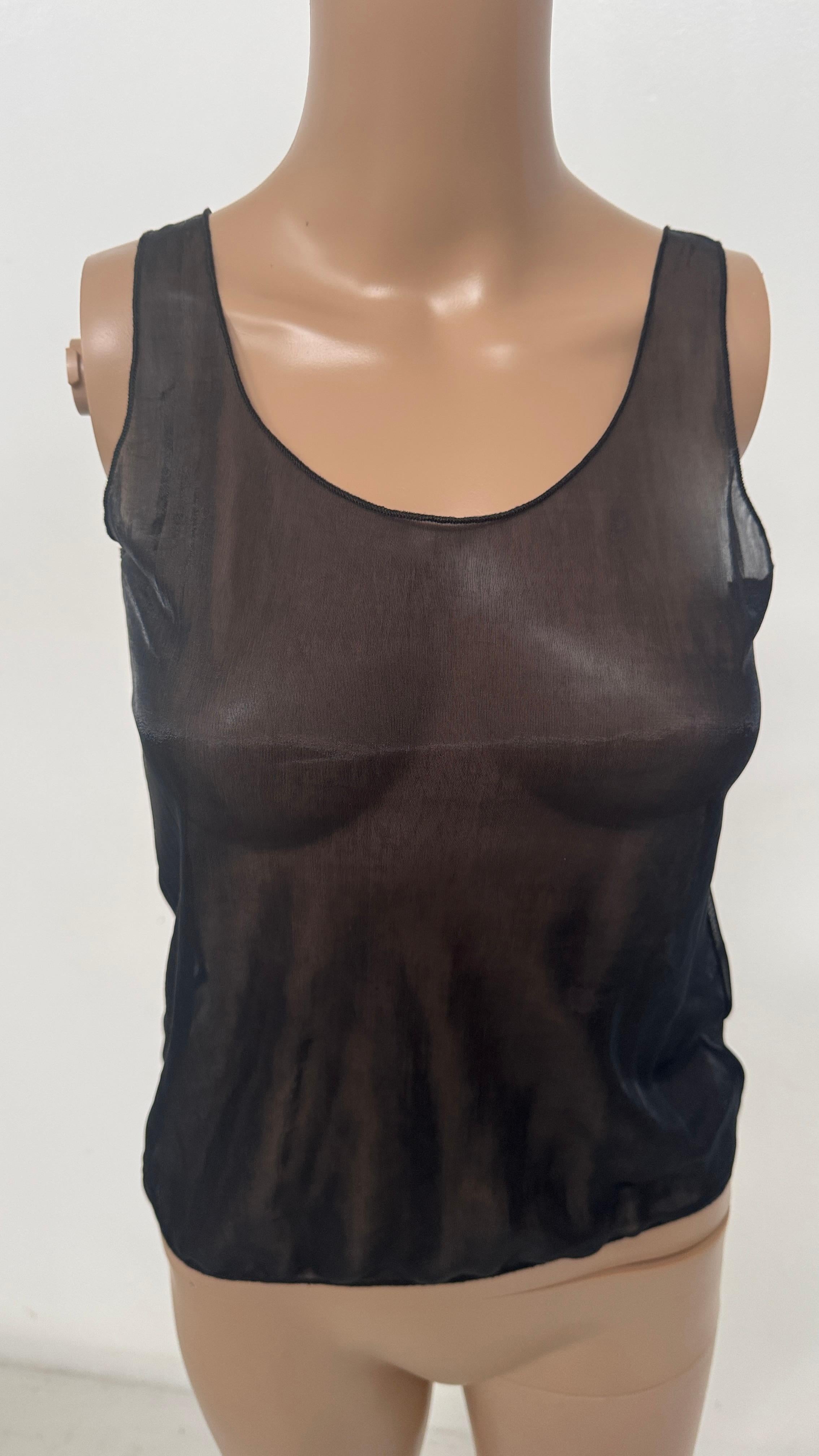 da uomo o donna Sheer Black Tank Top by Alberto Aspesi  - No import duty, we pay for it! in vendita