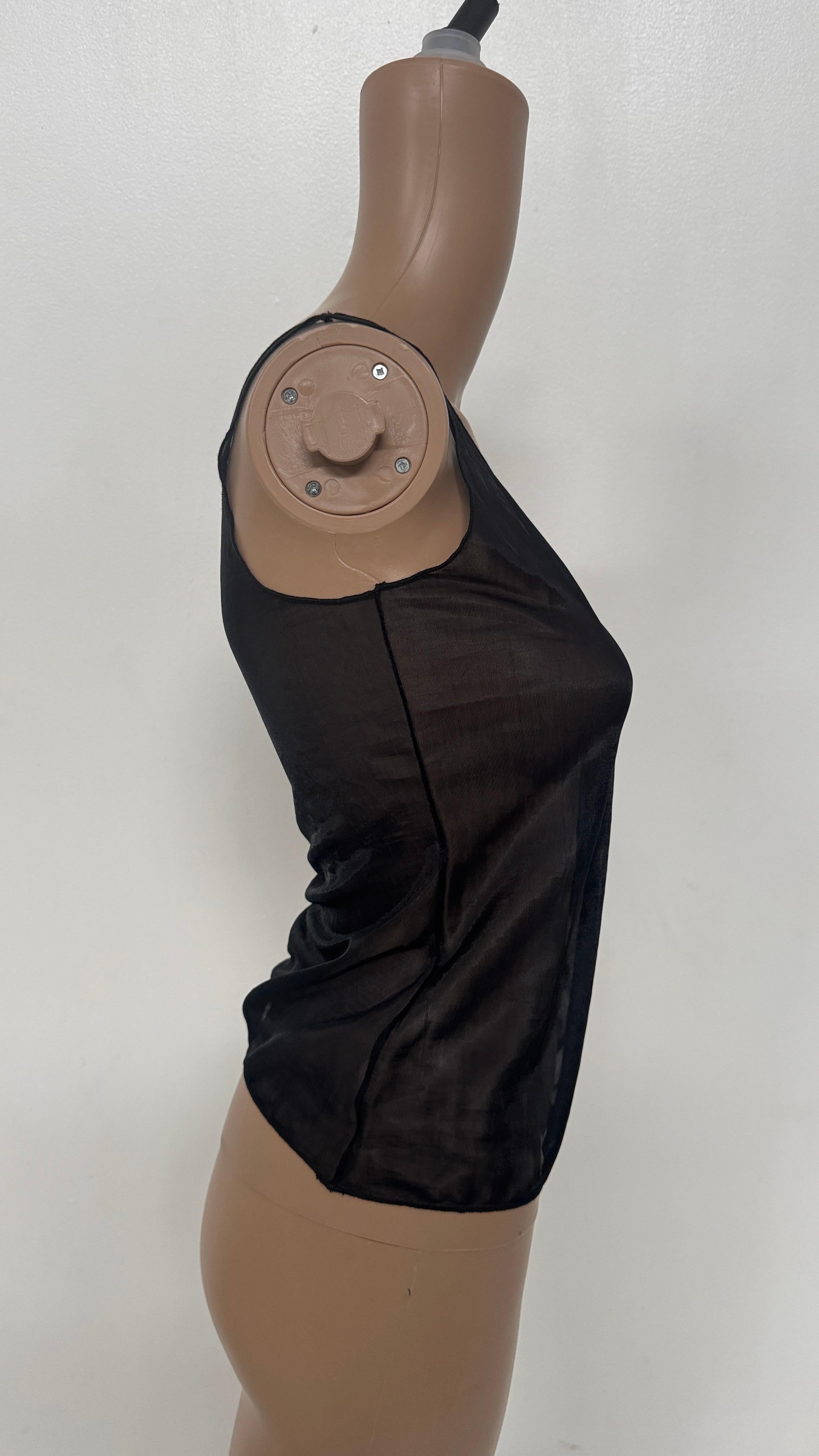 Sheer Black Tank Top by Alberto Aspesi  - No import duty, we pay for it! in vendita 2