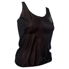 Sheer Black Tank Top by Alberto Aspesi  - No import duty, we pay for it!