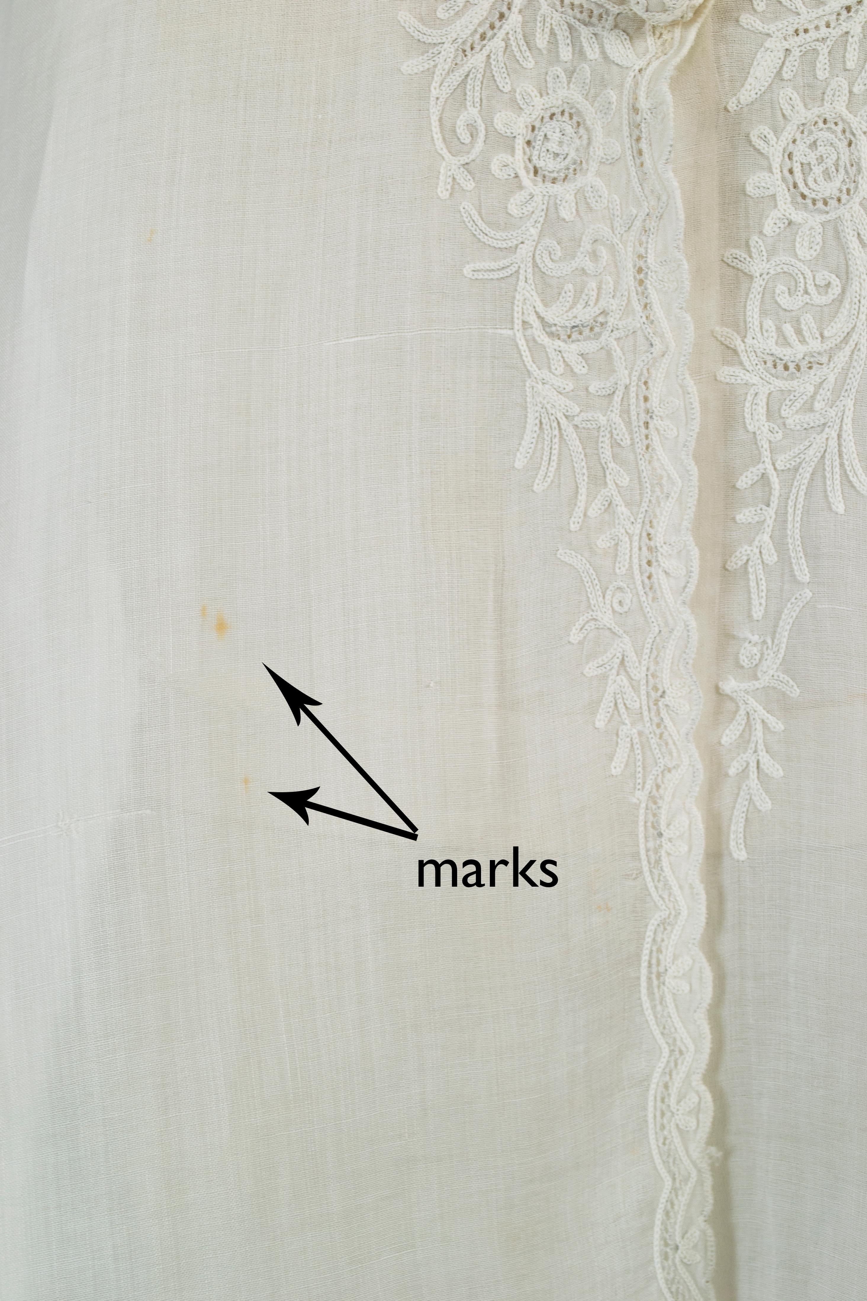Dickey-S-M chemise édouardienne transparente en toile de chemise transparente à col noué et à encolure ras du cou, années 1910 en vente 7