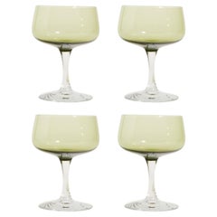 Sheer Green Cocktail Glasses Set of Four