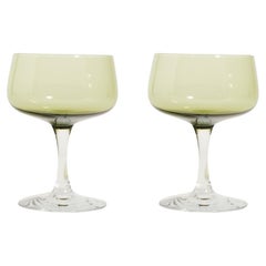 Sheer Green Cocktail Glasses Set of Two
