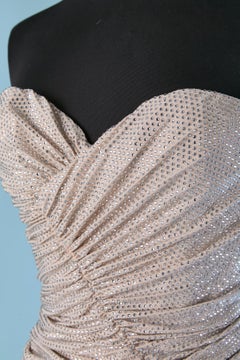 Sheer jersey bustier crystalized wrap evening dress ALEXANDRE VAUTHIER