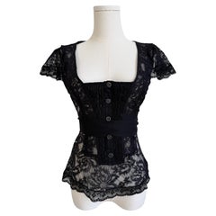 Sheer Lace Tie-Up Top