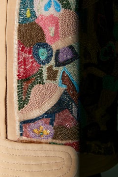 Sheer pink jacket with beadwork ANNY Circa 1970's