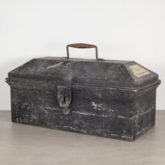 Sheet Metal Toolbox with Woven Copper Handle, circa 1930