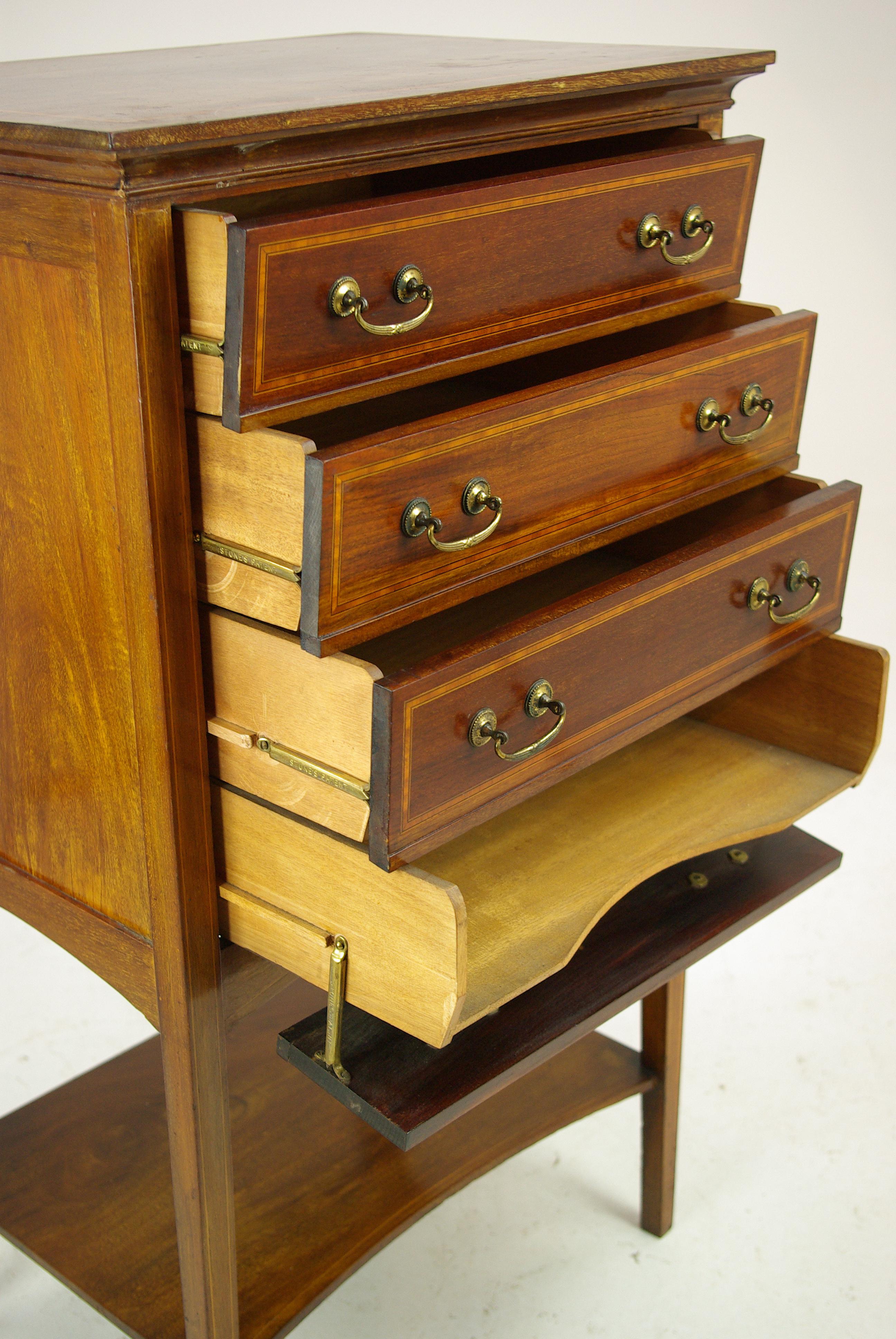 Blech-Musikschrank, Notenschrank, Notenaufbewahrung, Schrank aus Nussbaumholz, Schrank, 1900 (Handgefertigt)