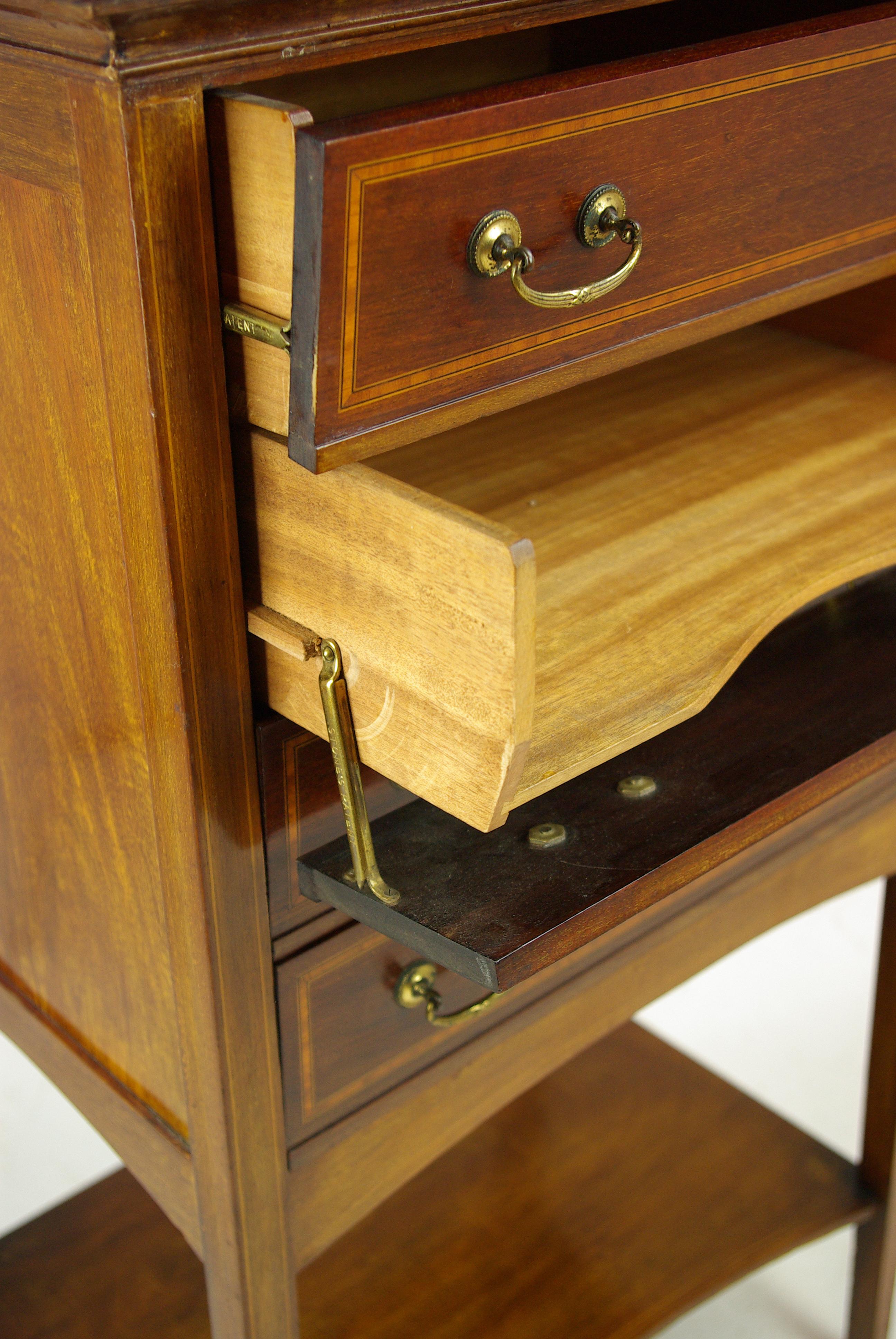 Scottish Sheet Music Cabinet, Music Storage, Walnut Cabinet, Scotland, 1900