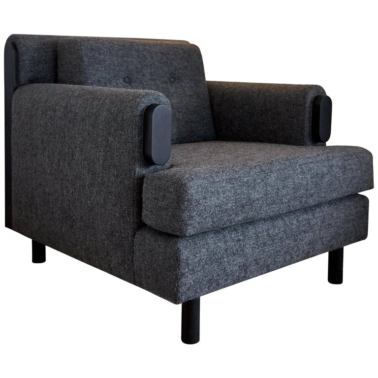 Sheffield Club Chair, Upholstered and Hardwood Club Chair For Sale at