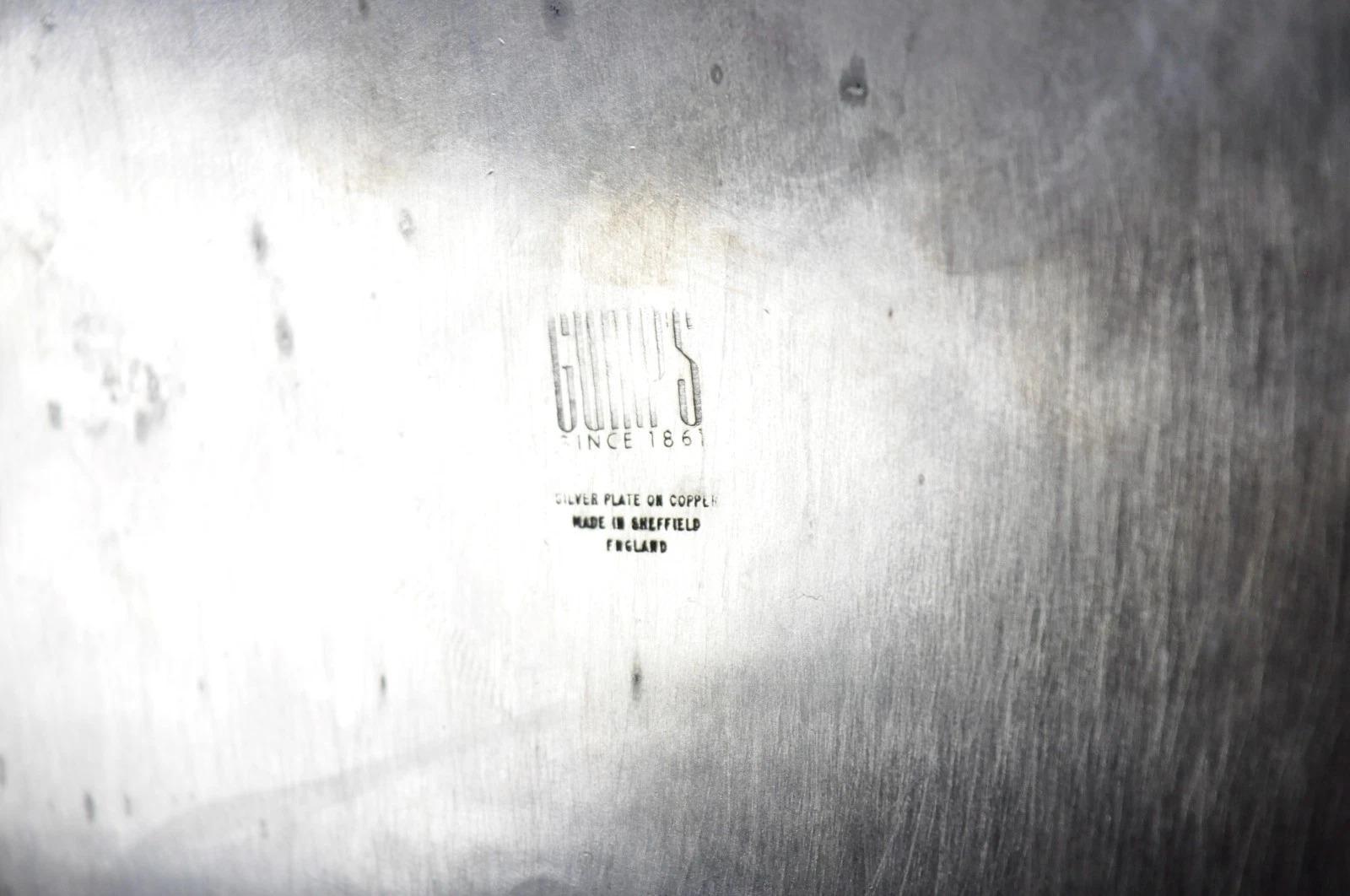 Sheffield England Chippendale Versilbertes Serviertablett Bar Tablett 5