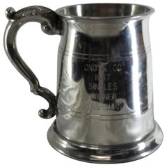 Klassisches Tankard aus Old Sheffield England mit Gravur aus Zinn