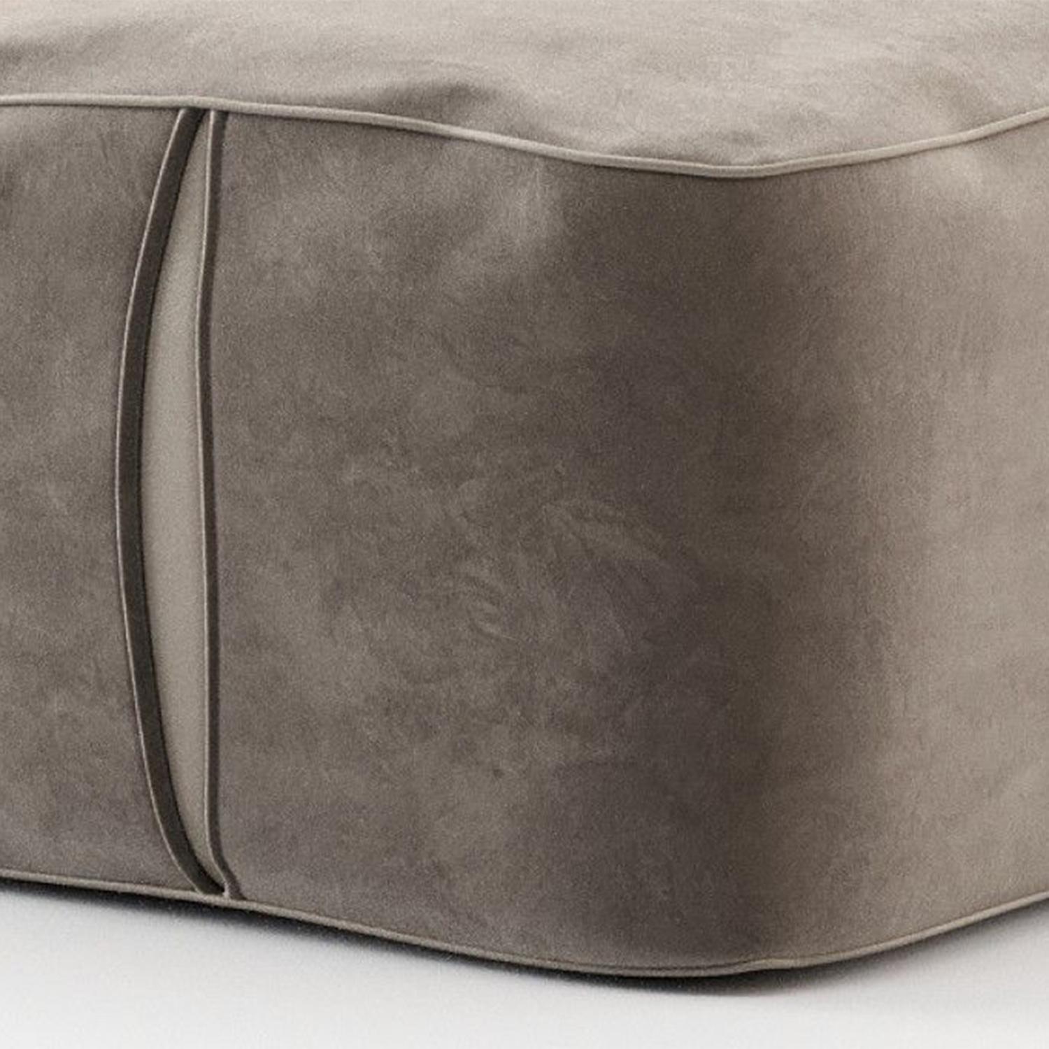 Hand-Crafted Sheffield Grey Pouf For Sale