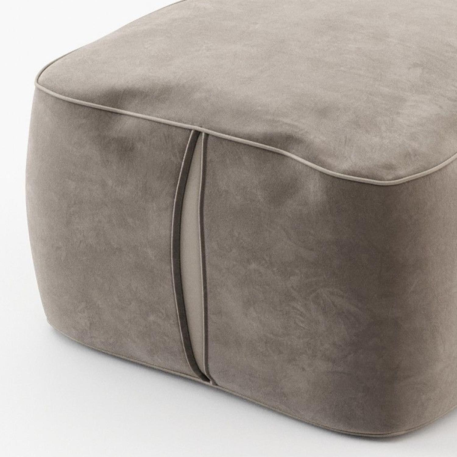 Contemporary Sheffield Grey Pouf For Sale