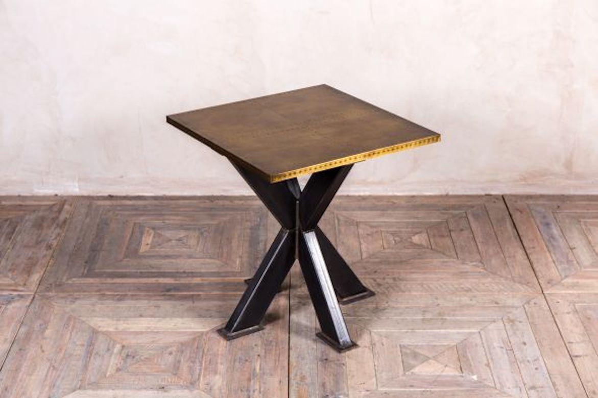 A fine Sheffield pedestal dining table (dining), 20th century.

This new range of small bar tables comes from our line of Industrial style ‘Sheffield’ dining furniture.

The table has a double X-frame, pedestal base and can be supplied with a