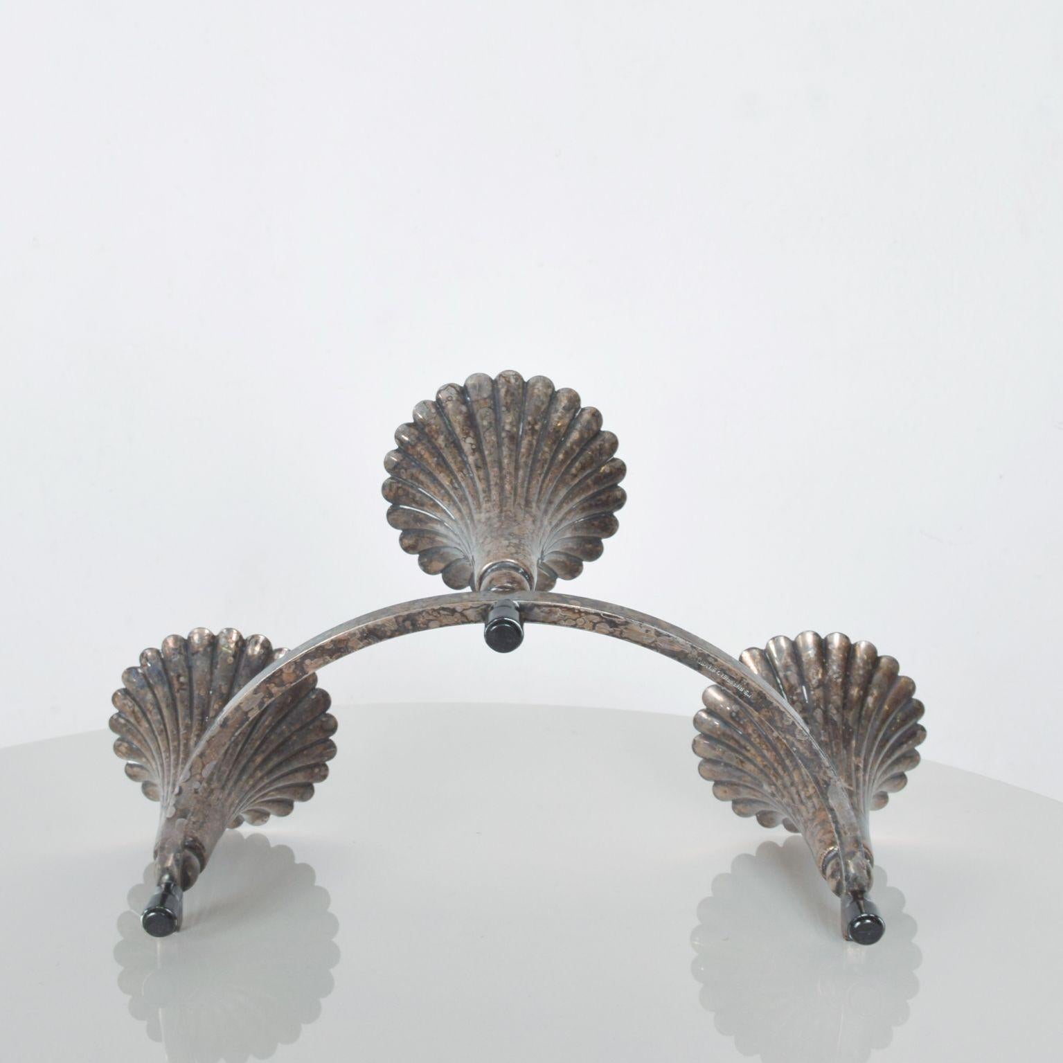 Mid-Century Modern Vintage 1960s Sheffield Silver Circle Candelabra Centerpiece 6 Candle Holders