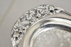 Sheffield Silver Co. USA Fruit Harvest Repousse Silver Plated Oval Platter Dish