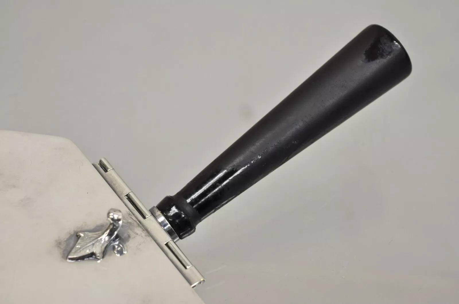 20th Century Sheffield Silver Co. USA Silver Plated Butlers Crumb Catcher Tray w/ Broom For Sale