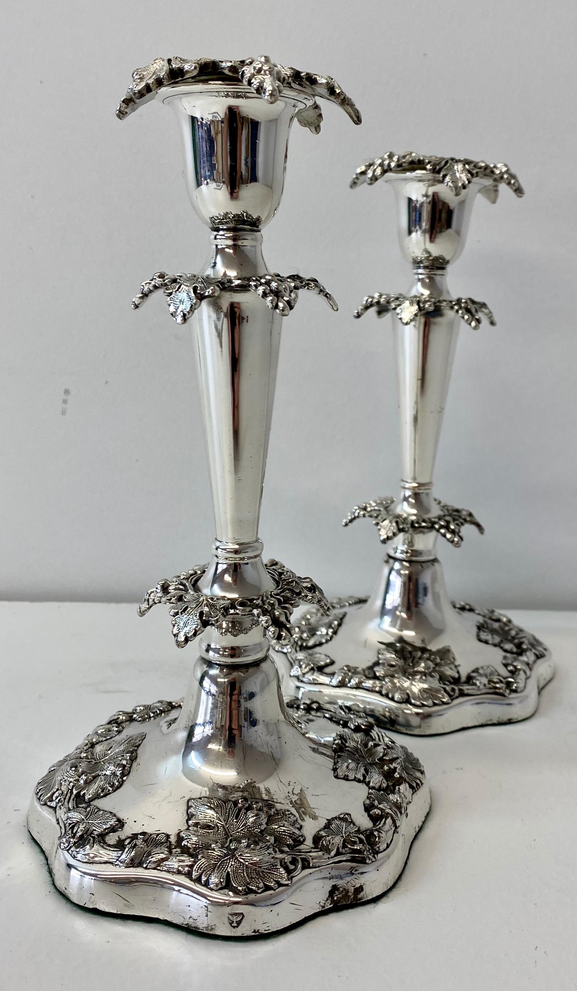 silver plated candle holders