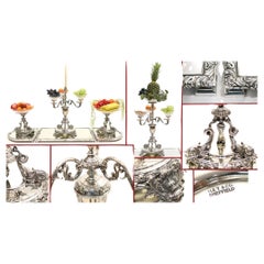 Sheffield Silver Plate Centrepiece Glass Serpent Table Display Stand