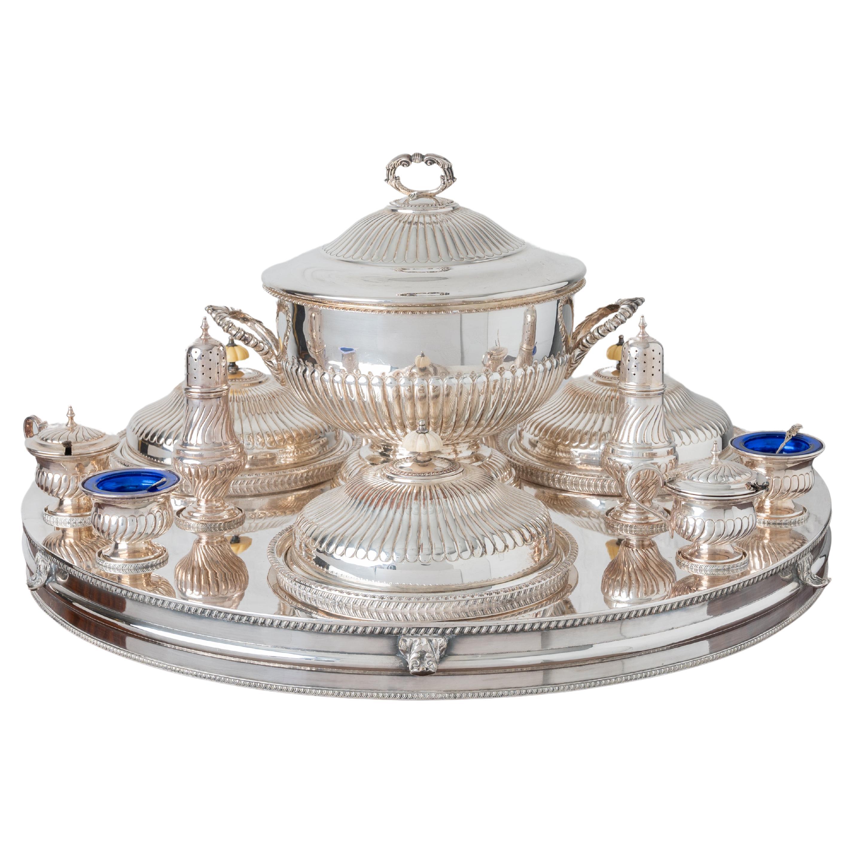 Sheffield Silverplate Lazy Susan Server, c.1920s For Sale