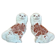 Sheffield Style Pair of Ceramic Dogs