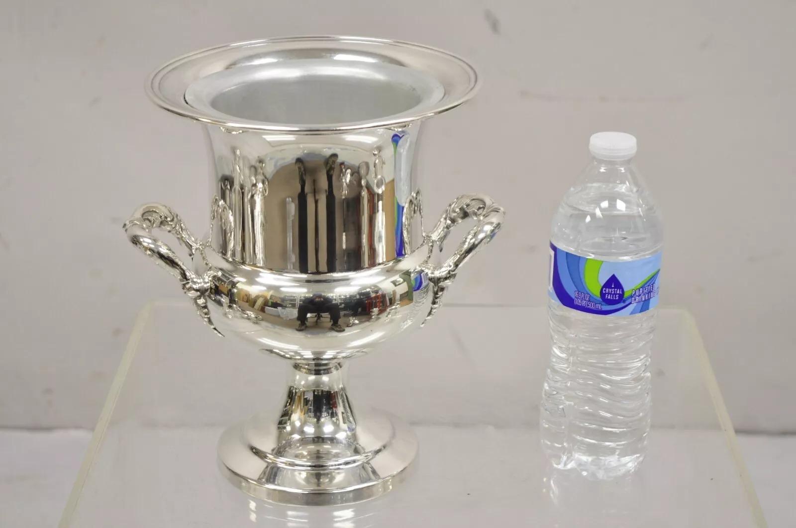 Sheffield USA Silver Plated Ornate Twin Handle Champagne Chiller Ice Bucket For Sale 6