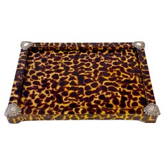 Sheik Sterling Silver Mounted Faux Tortoise Shell Lacquered Tray