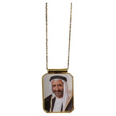 Sheikh Rashid Frame 18k Yellow Gold Customizable Necklace